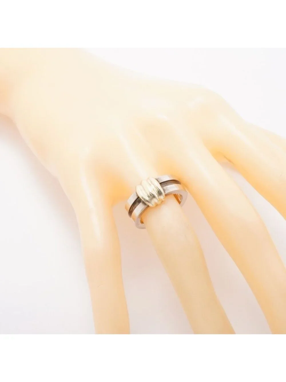 Tiffany & Co Ring Groove with 18K Yellow Gold 925 Sterling Silver